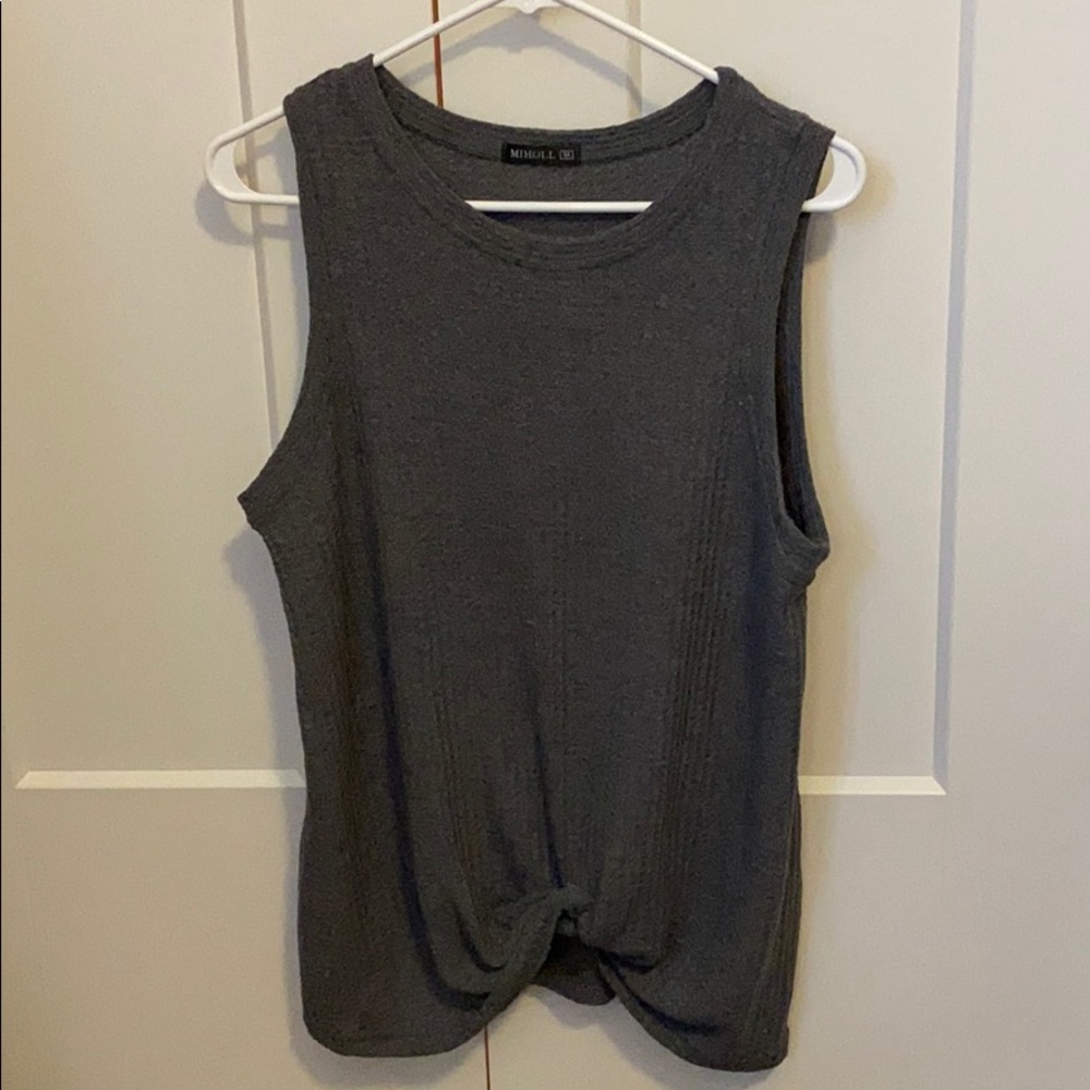 Waffle knit sleeves top